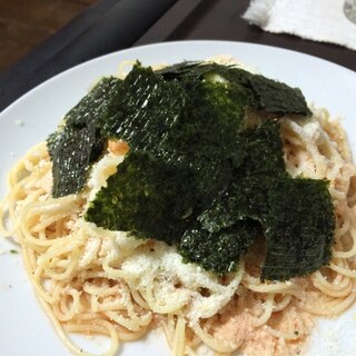 プチプチたらこ、海苔、パスタ